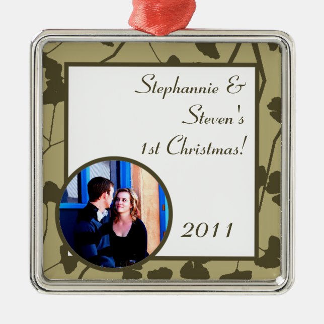 Personlig Anpassningsbar Ornament White Ginkgo Löv (Framsidan)