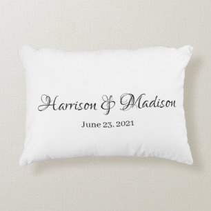 Personlig Anpassningsbar par Namn och Date Bröllop Prydnadskudde