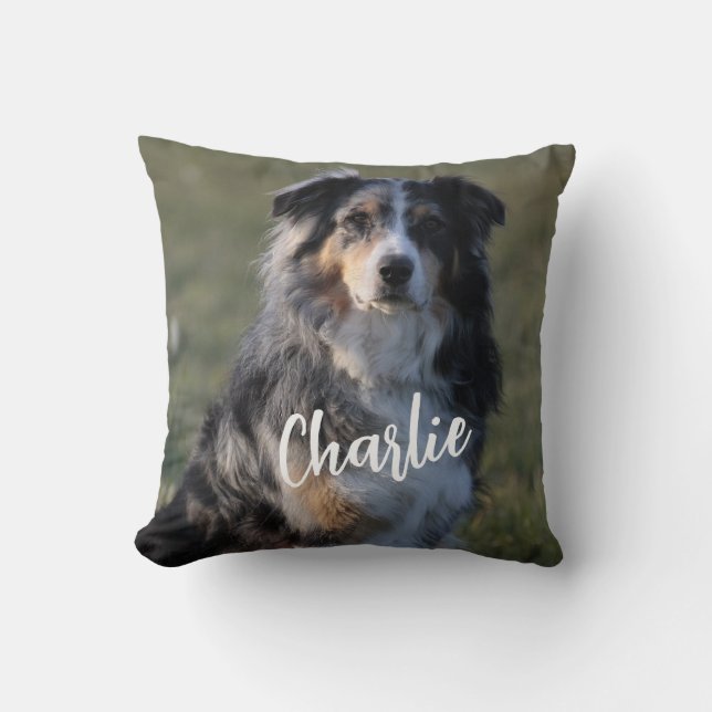 Personlig Anpassningsbar Pet Hund Photo Pillow Kudde (Framsida)