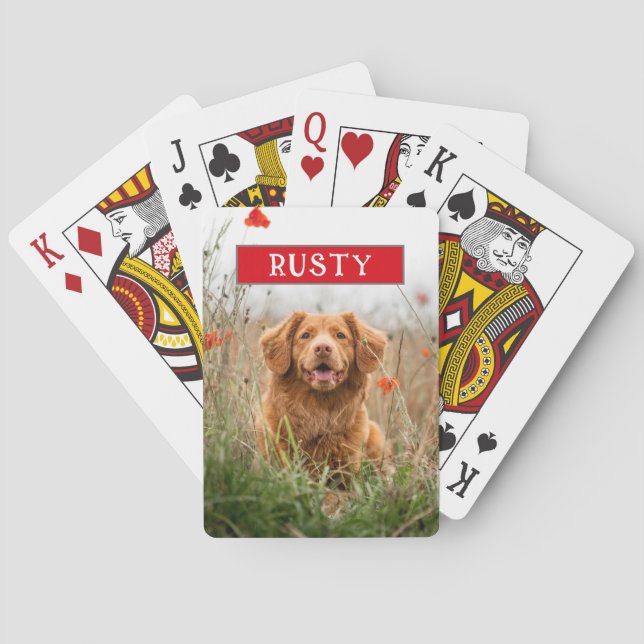 Personlig Anpassningsbar Pet Photo Namn Casinokort (Baksidan)