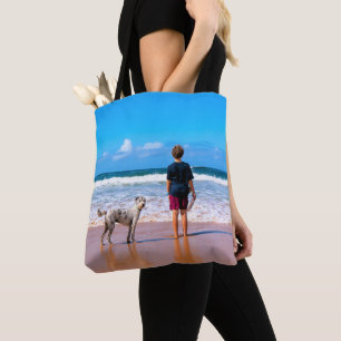 Personlig Anpassningsbar Pet Photo Tote Bag Tygkasse