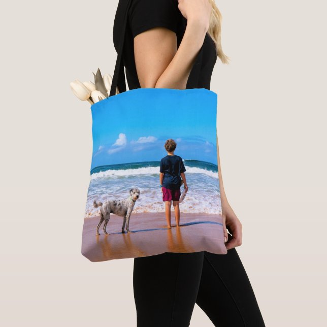 Personlig Anpassningsbar Pet Photo Tote Bag Tygkasse (Närbild)