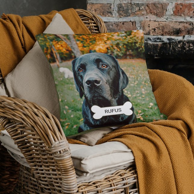 Personlig Anpassningsbar Photo and Text Pet Hund Kudde (Skapare uppladdad)