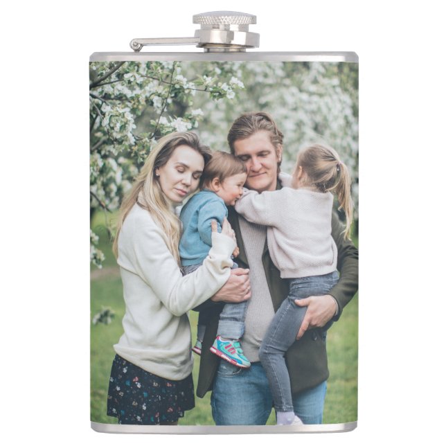 Personlig Anpassningsbar Photo Best Pappa någonsin Fickplunta (Framsidan)