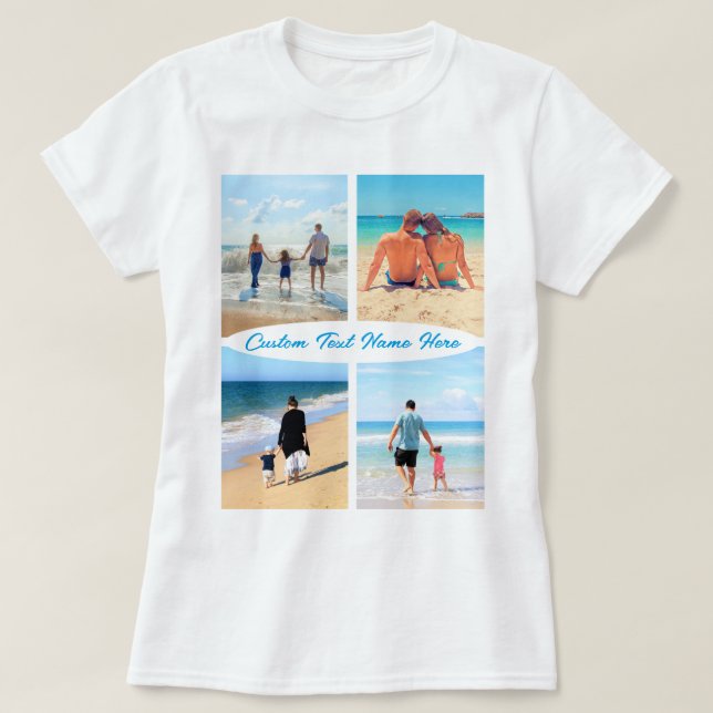 Personlig Anpassningsbar Photo Collage T-Shirt och (Design framsida)