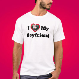 Personlig Anpassningsbar Photo I Kärlek Min Boykom T Shirt