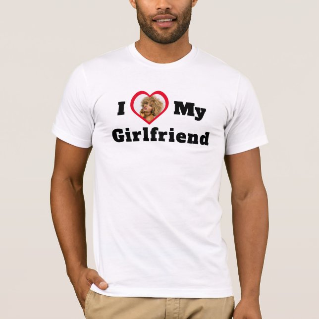 Personlig Anpassningsbar Photo I Kärlek Min flickv T Shirt (Framsida)