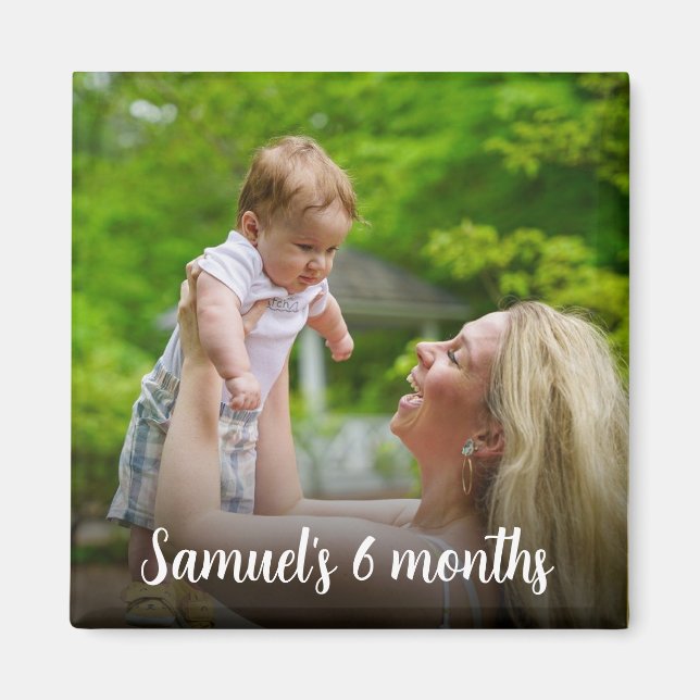 Personlig Anpassningsbar Photo Magnet med namn (Framsidan)