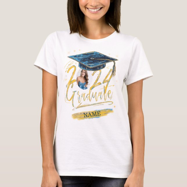 Personlig Anpassningsbar Photo Studenten T Shirt (Framsida)