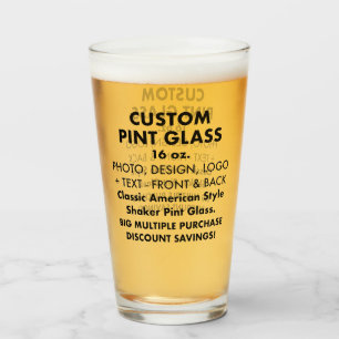 Personlig anpassningsbar Shaker Pint Glass 16 oz Glaskopp