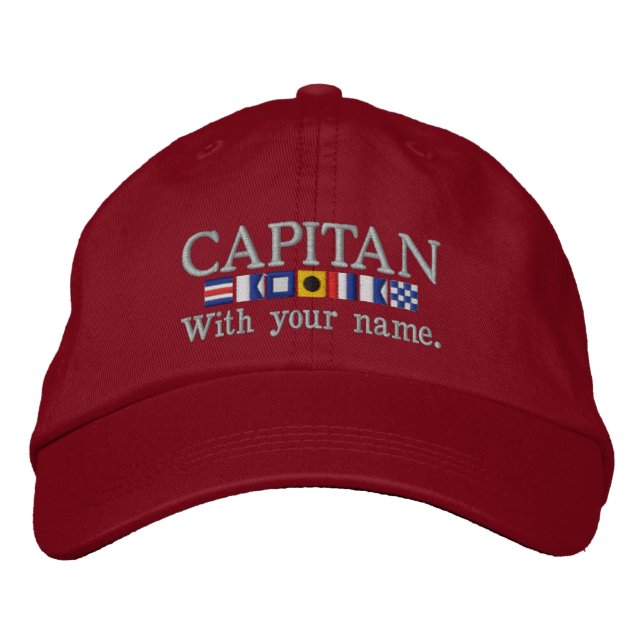 Personlig Anpassningsbar spanska Capitan Nautical  Broderad Keps (Framsida)