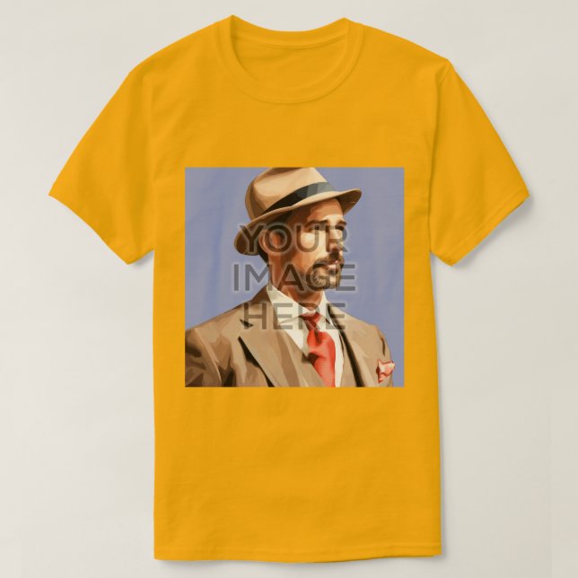 Personlig Anpassningsbar T-Shirt Square Bilder V7 (Design framsida)