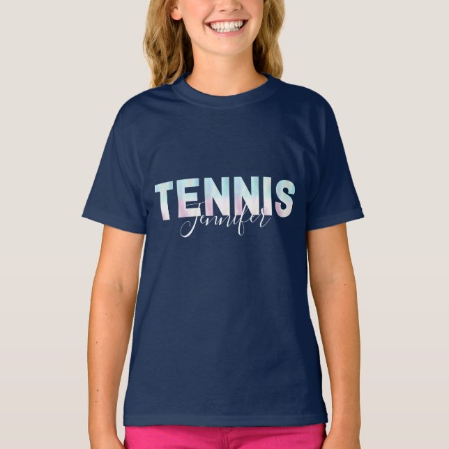 Personlig Anpassningsbar Tennis Girl Player Namn C T Shirt (Framsida)