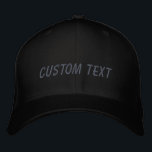 Personlig Anpassningsbar Text Black Grått Ord Broderad Keps<br><div class="desc">Skapa din egen anpassningsbar se med denna svarta snyggt och grått- broderade basebollkapsyl. Lägg till din unika beröring genom att anpassa den med din egen text, oavsett om det är ett namn, ett speciellt meddelande eller ett minnesvärt citat. Den här klassiska sockeln har en tidlös färg-palett med svart och grått,...</div>