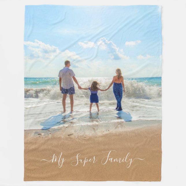 Personlig Anpassningsbarna Blankettext för fotofle Fleecefilt (Framsidan)