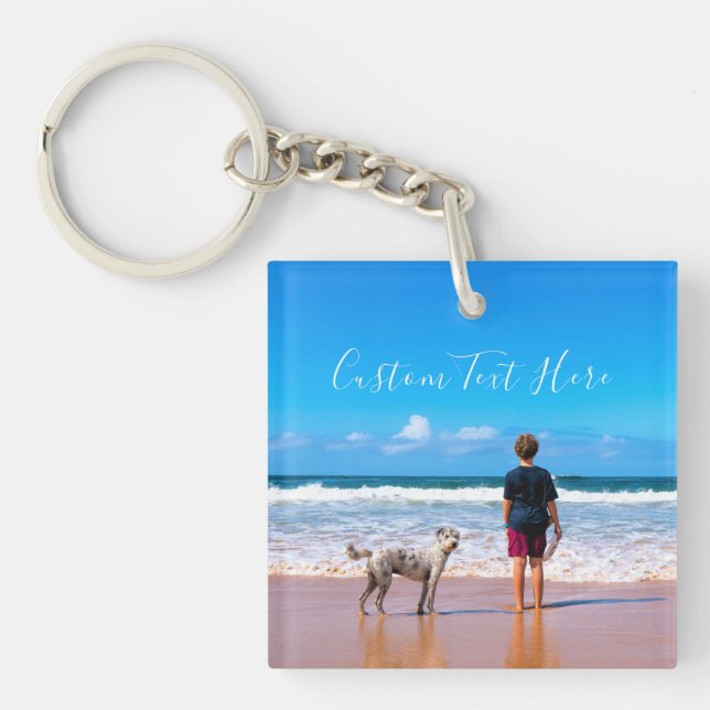 Personlig Anpassningsbarna Pet Photo Keychain (Framsidan)