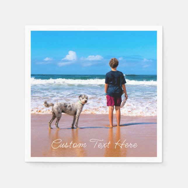 Personlig Anpassningsbarna Pet Photo Napkins Pappersservett (Framsidan)
