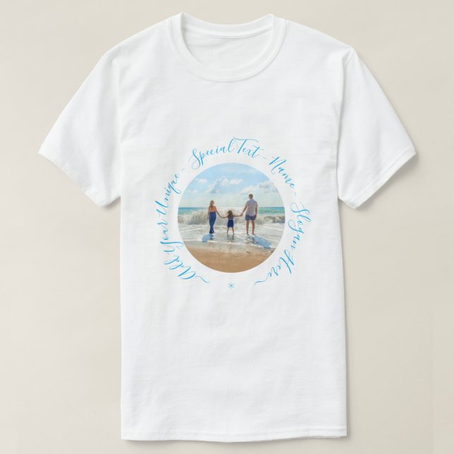 Personlig Anpassningsbarnas foto och text T-Shirt (Design framsida)