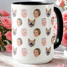 Personlig Ansikte 3-fotogåva för familjen Mugg