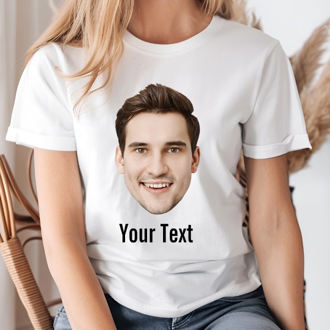 Personlig Ansikte Anpassningsbar Text Födelsedagsf T Shirt (Skapare uppladdad)