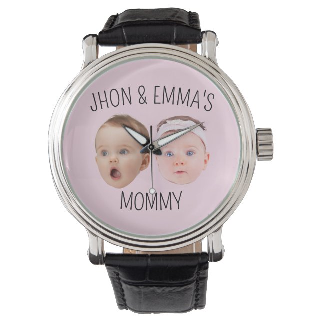 Personlig Ansikte Photo Kids, Mors dag Gift Armbandsur (Framsida)