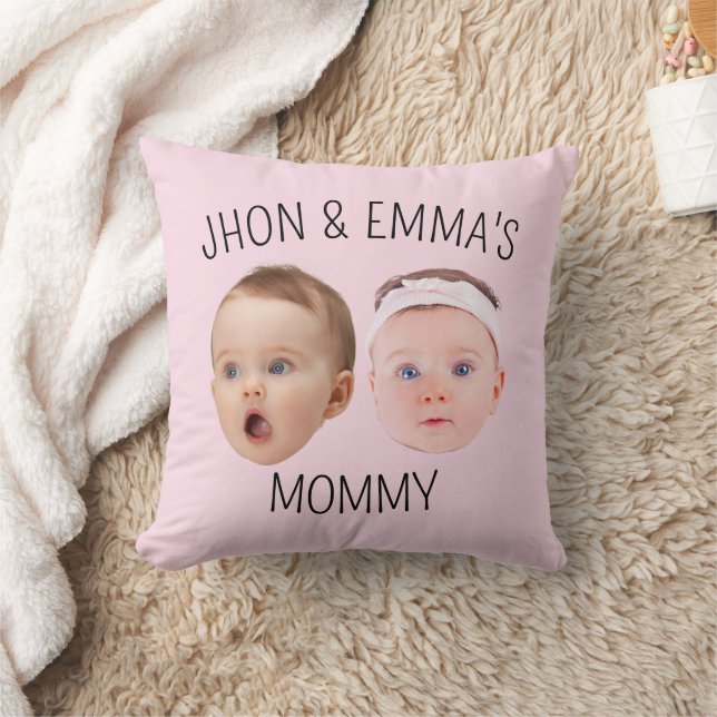 Personlig Ansikte Photo Kids, Mors dag Gift Kudde (Filt)