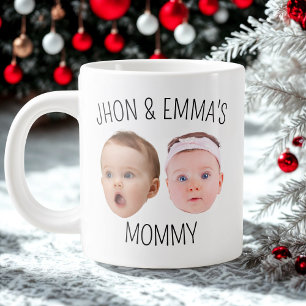 Personlig Ansikte Photo Mugg, Mors dag Gift Jumbo Mugg