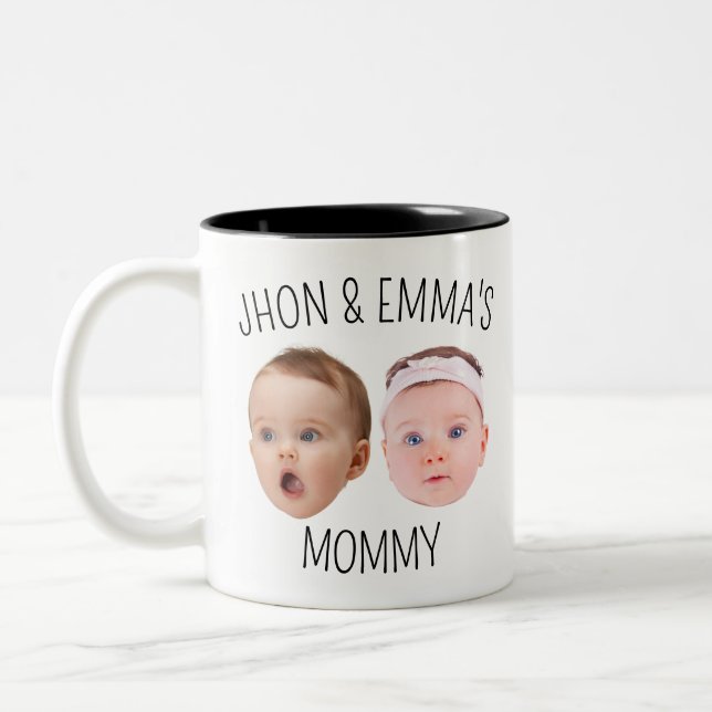 Personlig Ansikte Photo Mugg, Mors dag Gift Två-Tonad Mugg (Vänster)