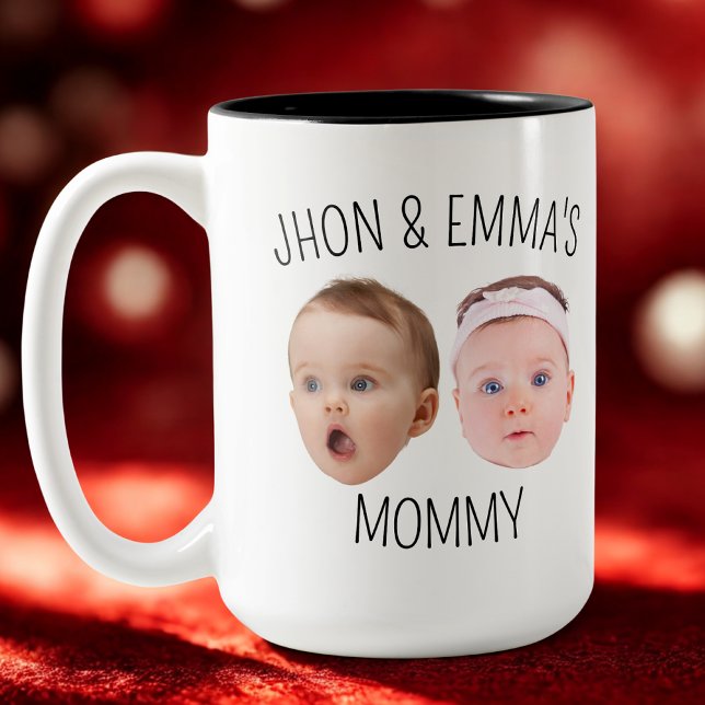 Personlig Ansikte Photo Mugg, Mors dag Gift Två-Tonad Mugg (Skapare uppladdad)