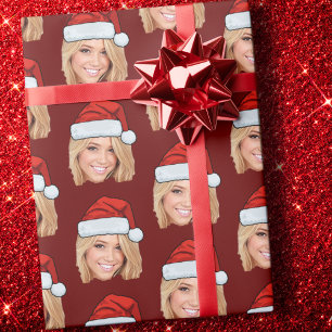Personlig Ansikte Photo Santa Hat Funny jul Presentpapper