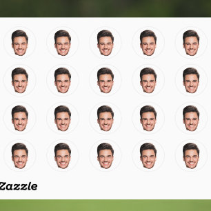 Personlig Ansikte Stickers Photo Anpassningsbar An Runt Klistermärke