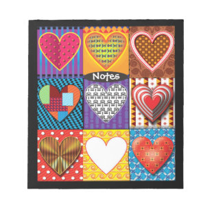 Personlig Anteckningsblock Patchwork Hearearearts 