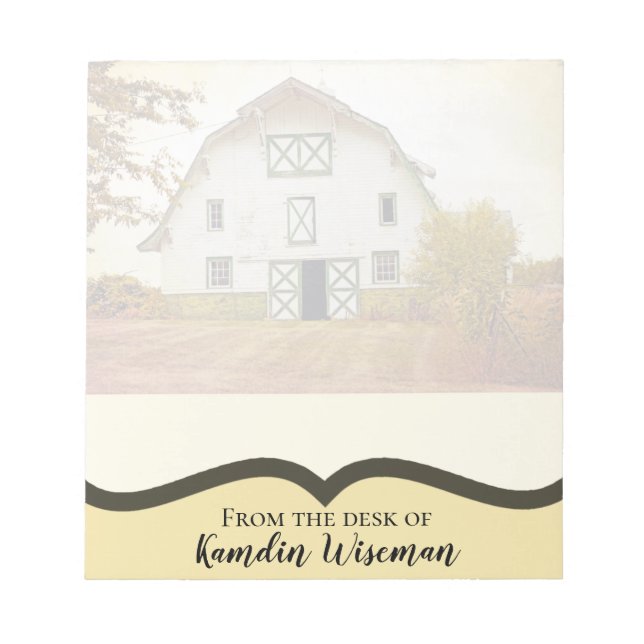 Personlig Anteckningsblock Sunset Barn Land Rustic (Framsida)