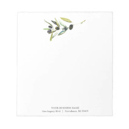 Personlig Anteckningsblock Watercolor Olive Gren