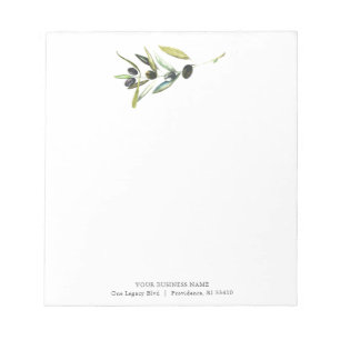 Personlig Anteckningsblock Watercolor Olive Gren