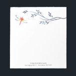 Personlig Anteckningsblock Watercolor Red Dragonfl<br><div class="desc">De här anteckningsblocken för personlig har en vattenfärgsröd dragonfly. Använda mallens fält om du vill lägga till anpassningsbarnas utskrivna text. Ett tropiskt val för företaget marknadsföring. Beställ små kvantiteter eller anteckningsblock i bulk. Om du vill se fler utformningar som den här www.zazzle.com/dotellabelle Unik vattenfärgsgrafik och design från Victoria Grigaliunas. En...</div>