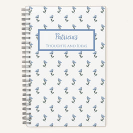 Personlig anteckningsbok Blå Blomma Journal