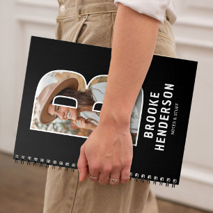 Personlig anteckningsbok med foto och monogram