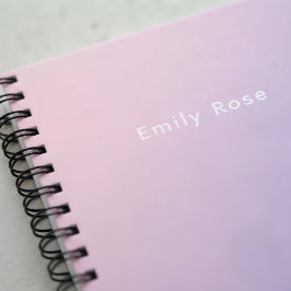 Personlig anteckningsbok med namn Rosa Lila