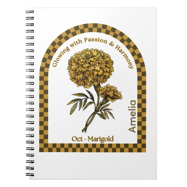 Personlig anteckningsbok med oktoberblomma (Framsidan)