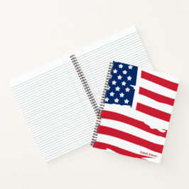 Personlig anteckningsbok med USA-flagga