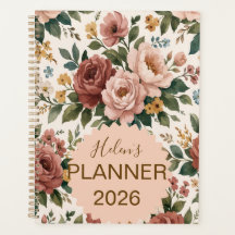 Personlig anteckningsbok med vintageblommor