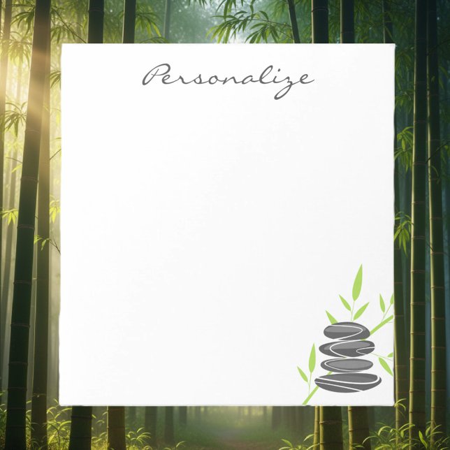 Personlig anteckningsbok med zen-konst pebble stac anteckningsblock (zen notepad)