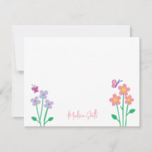 Personlig anteckningskorta för vårblomsterträdgård