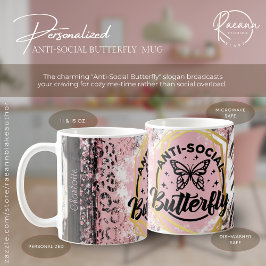 Personlig Anti-Social Butterfly Ceramic Mugg