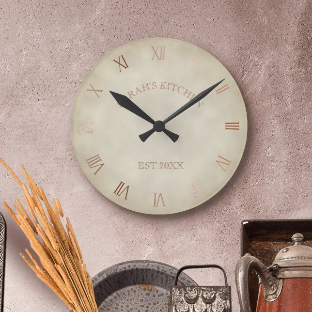Personlig Antique Titta Kitchen Land House Rund Klocka (A lovely addition to your farmhouse kitchen. Just add your name and year established)