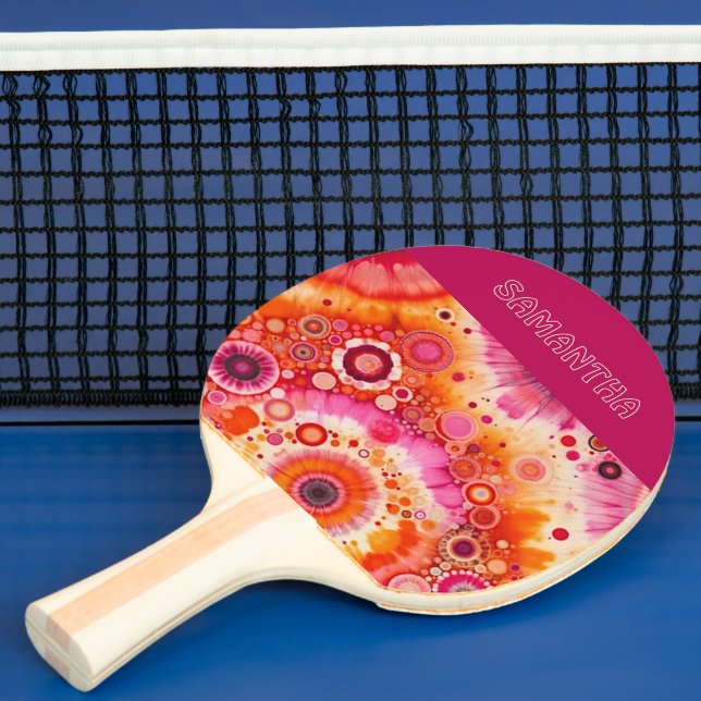 Personlig apelsin het rosa Tiedye konst Mönster Pingisracket (Insitu)