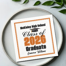 Personlig apelsin Klass 2026 Examen Fest Pappersservett