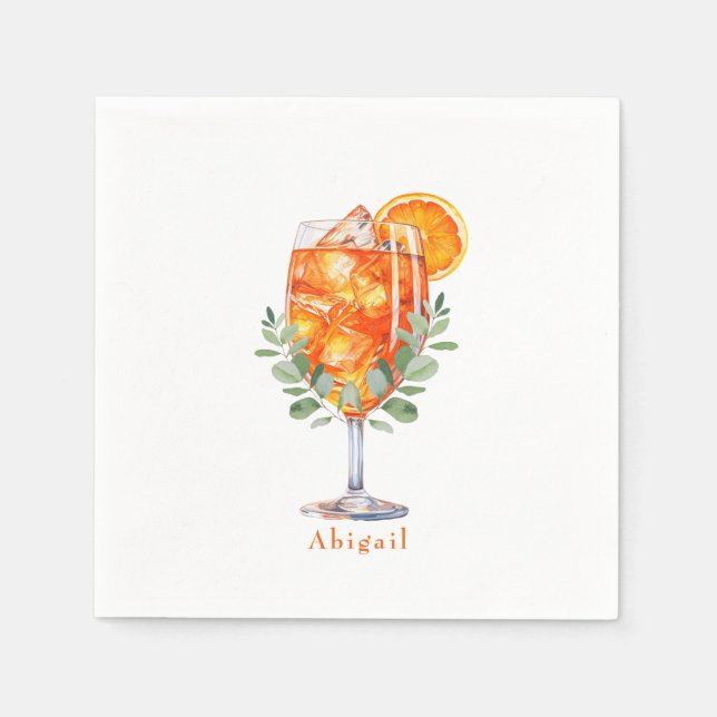 Personlig Aperol Spritz Shower Pappersservett (Framsidan)