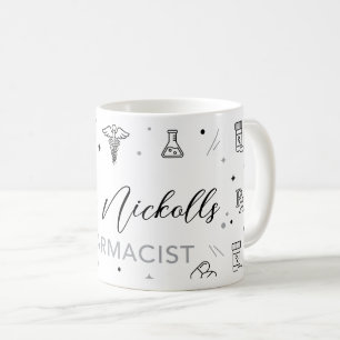 Personlig apotekarens mugg Elegant handskriven